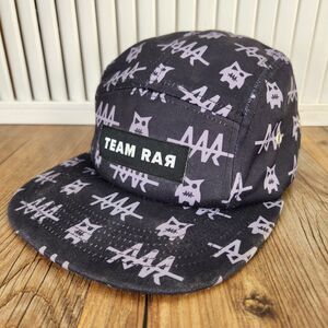Team RAR Rare and Ridiculous 5 Panel Camp Hat Cap Streetwear Black Purple Skater